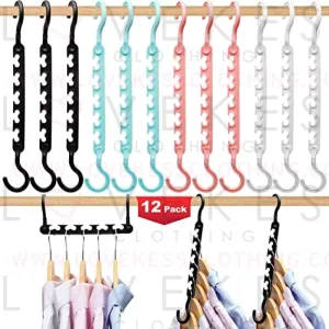 12-Pack-Closet-Organizers-and-Storage,Closet-Organizer-Hanger for Heavy Clothes,Sturdy Closet-Organization-and-Storage-Hangers-Space-Saving for Wardrobe,Dorm-Room-Essentials for College Students Girls