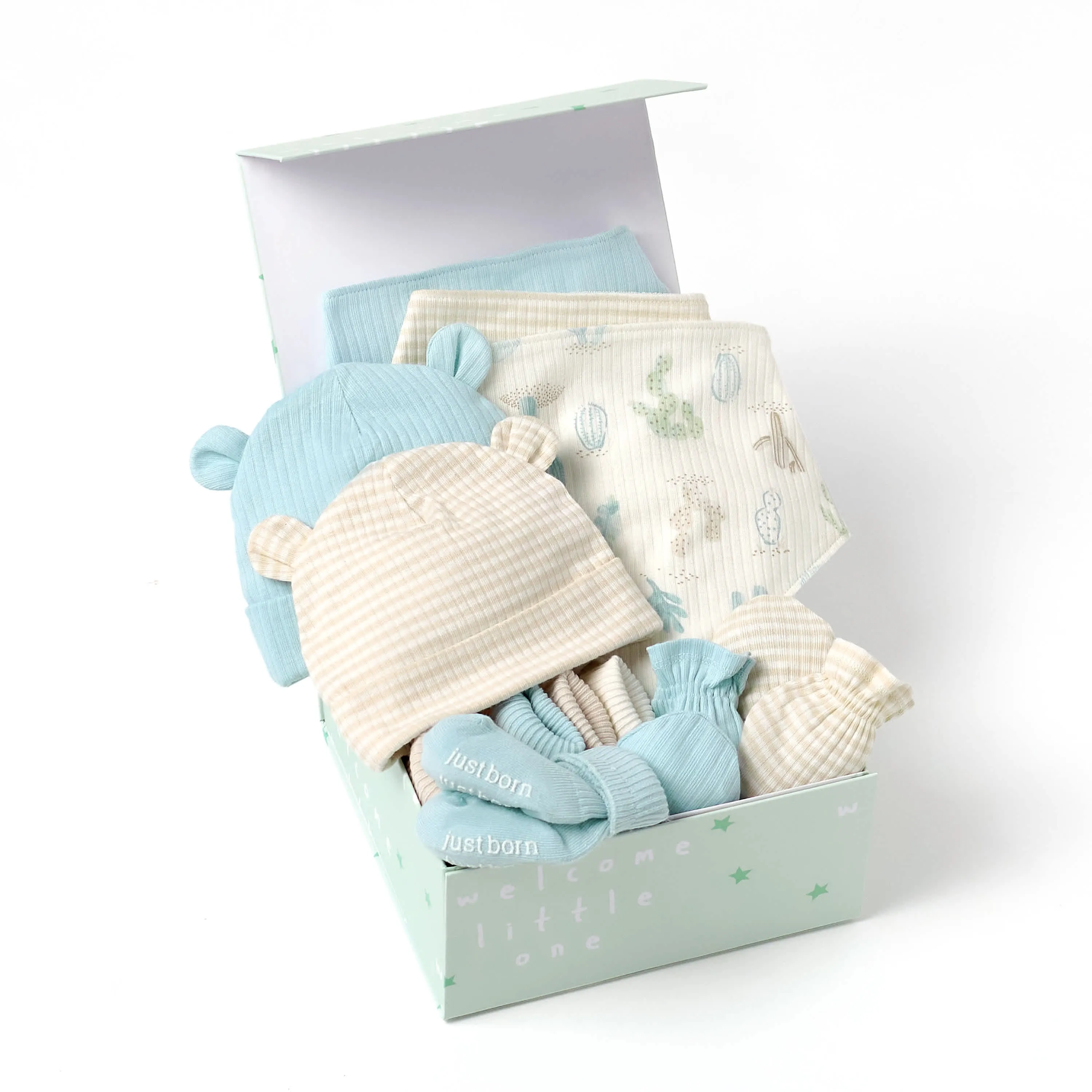 13-Piece Baby Boys Desert Cactus Newborn Essentials Gift Set