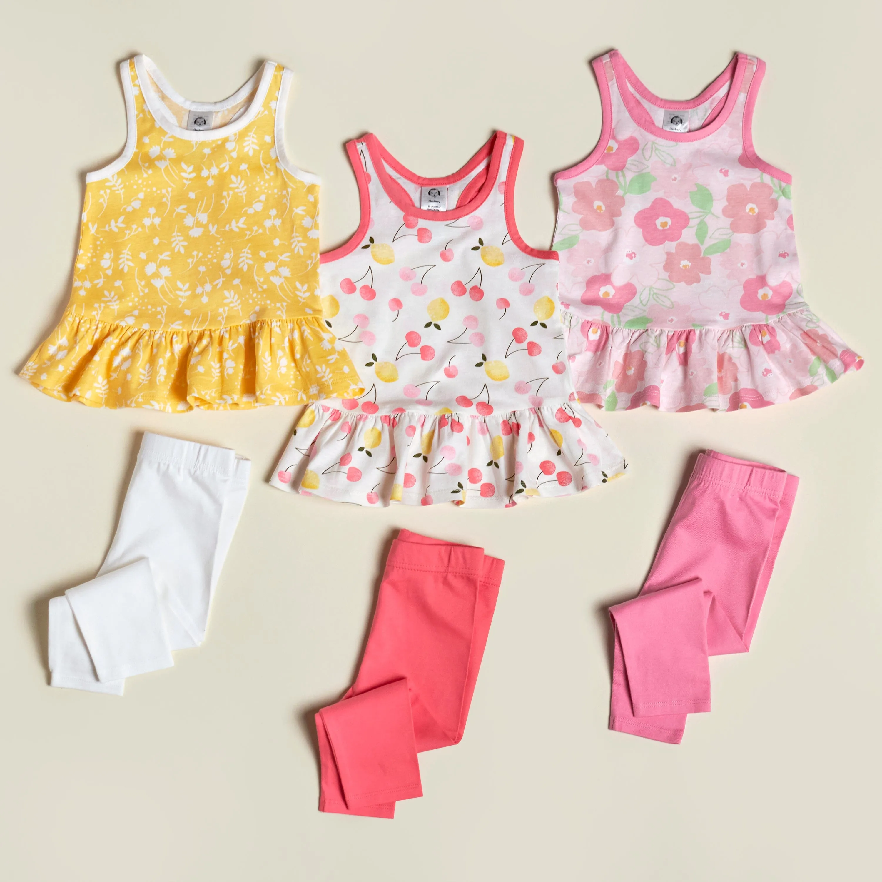 2-Piece Baby Girls Cherry Kisses Sleeveless Tunic & Legging Set