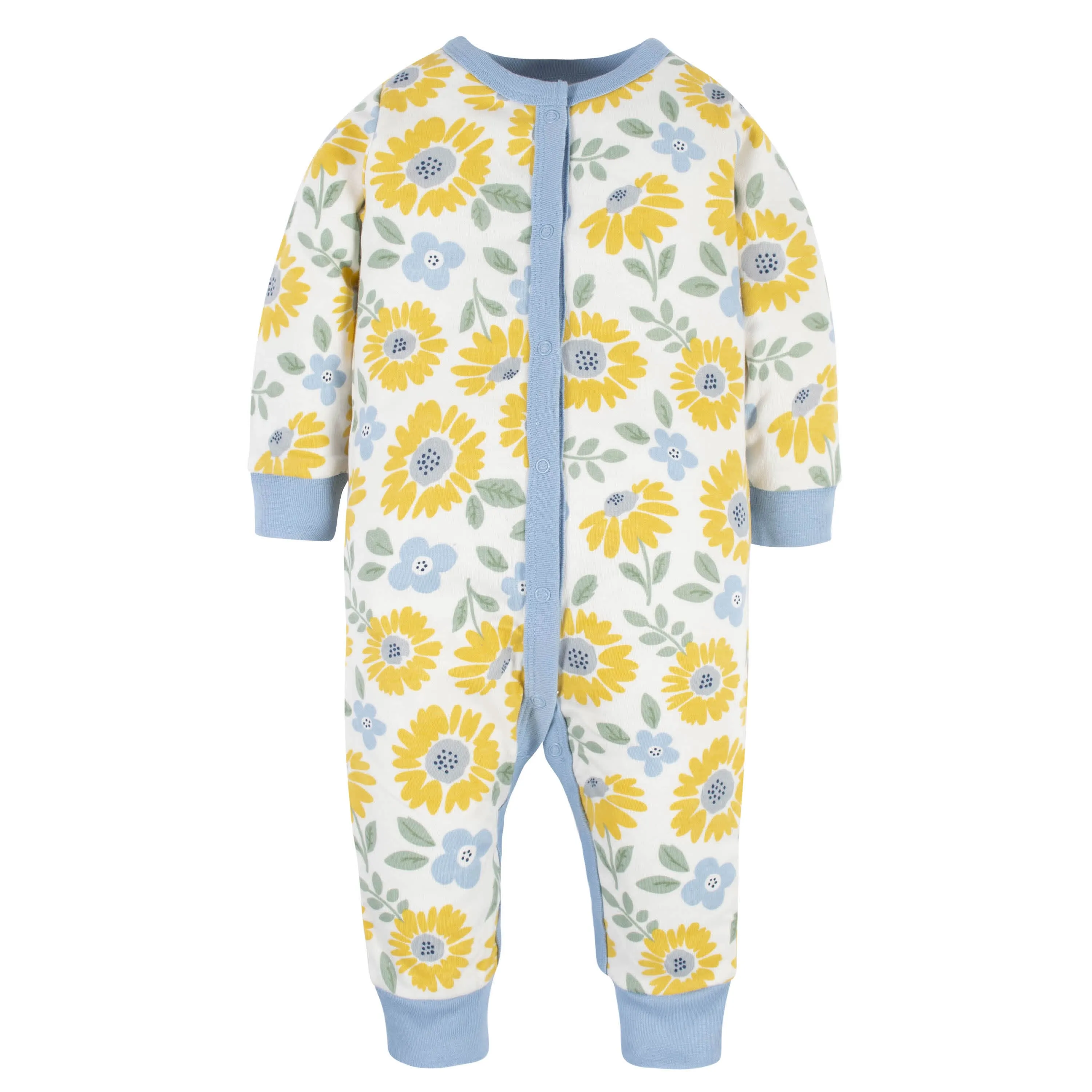 2-Piece Baby Girls Sunny Garden Coverall & Headband Set