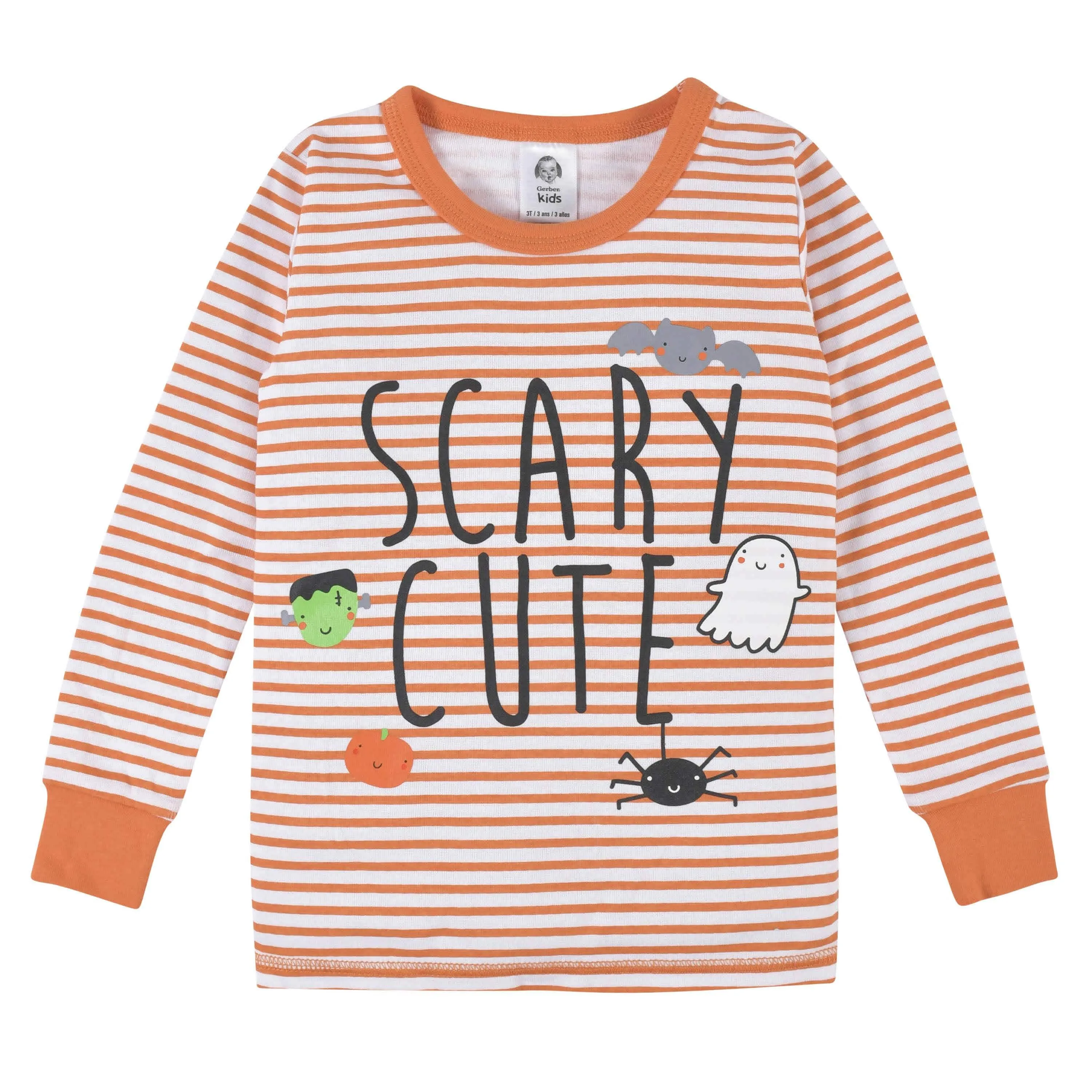 2-Piece Infant & Toddler Neutral "Scary Cute" Snug Fit Cotton Pajamas