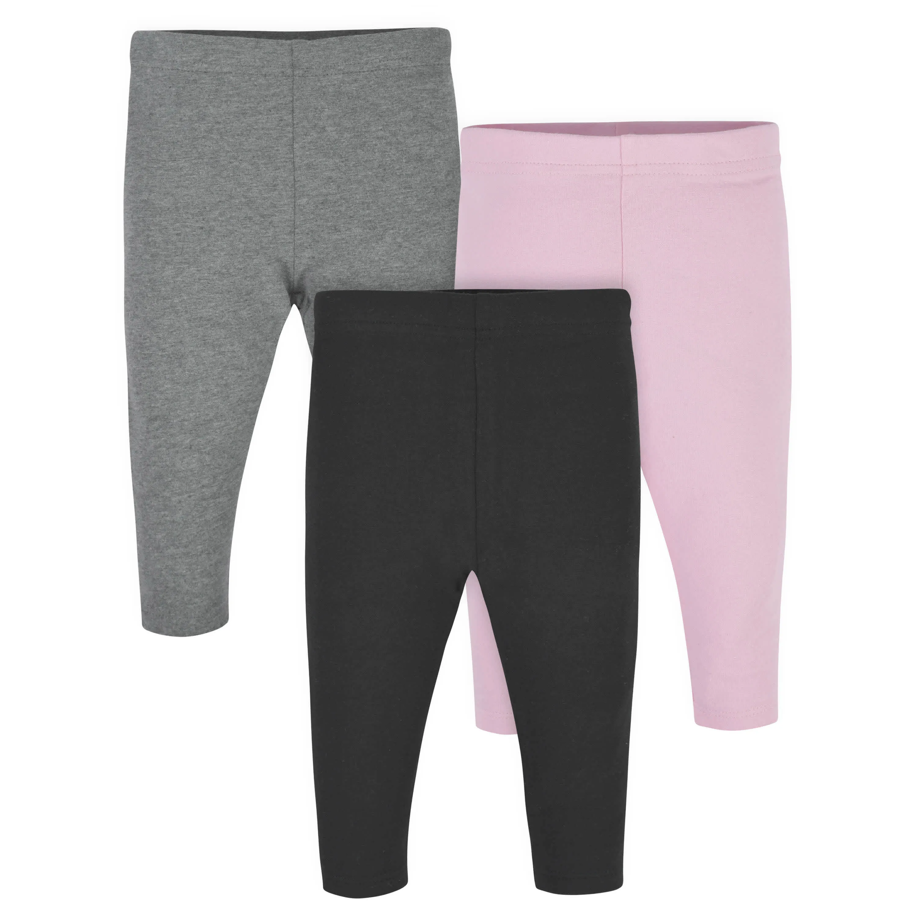 3-Pack Baby & Toddler Girls Pink & Black Premium Leggings