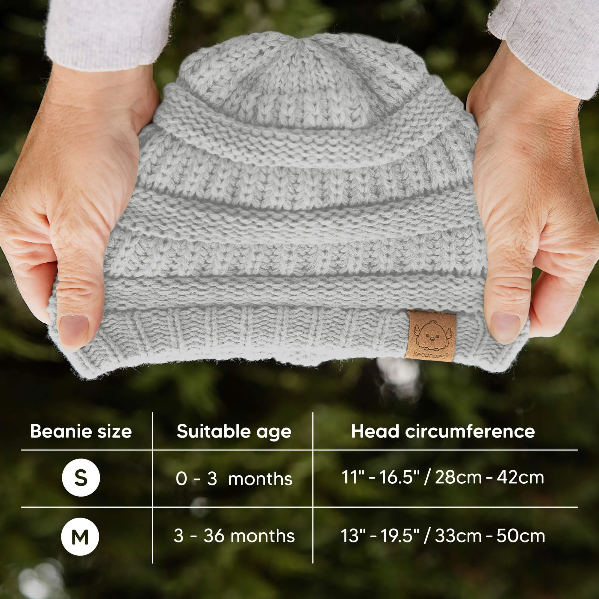 3-Pack Warmzy Baby Beanies (Cloud, M)