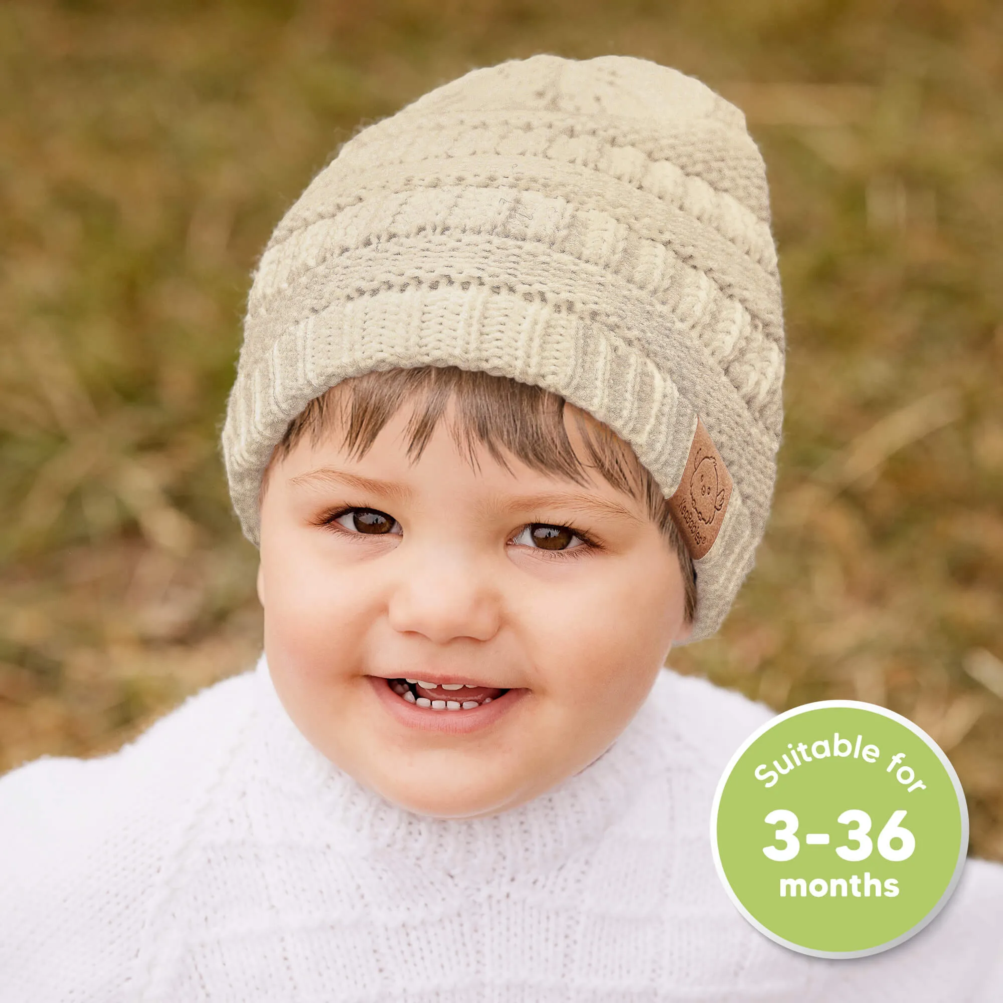 3-Pack Warmzy Baby Beanies (Cloud, M)