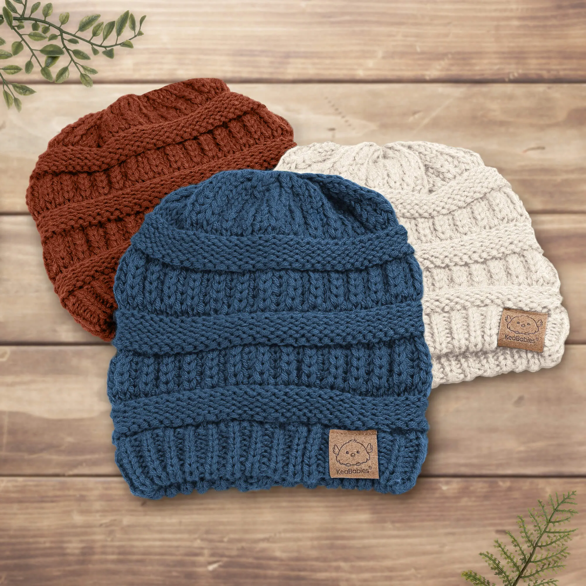 3-Pack Warmzy Baby Beanies (Cloud, M)