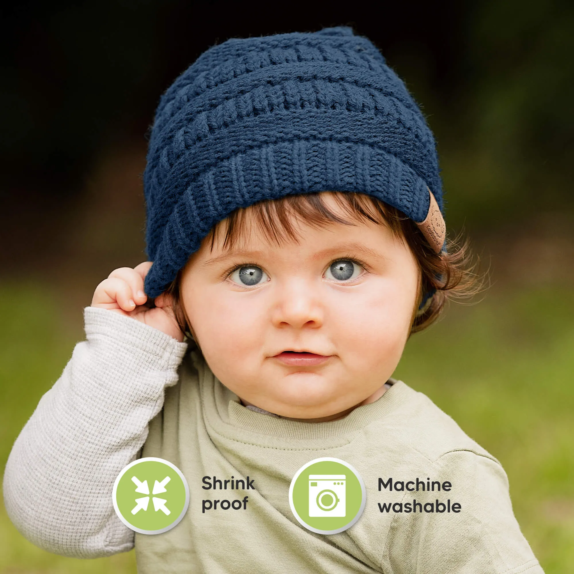 3-Pack Warmzy Baby Beanies (Cloud, M)