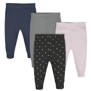 4-Pack Baby Girls Hearts Active Pants