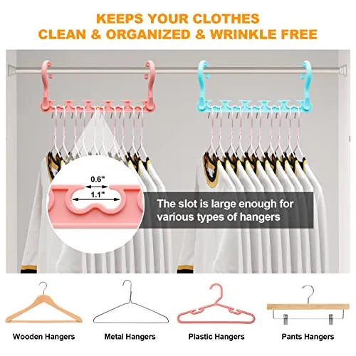 4 Pack College-Dorm-Room-Essentials for Girls,Closet-Organizers and Storage,Closet-Storage Plastic Clothes Hangers with 5 Holes Hangers Space Saving