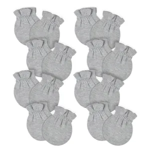 8-Pack Baby Neutral Gray Heather No Scratch Mittens