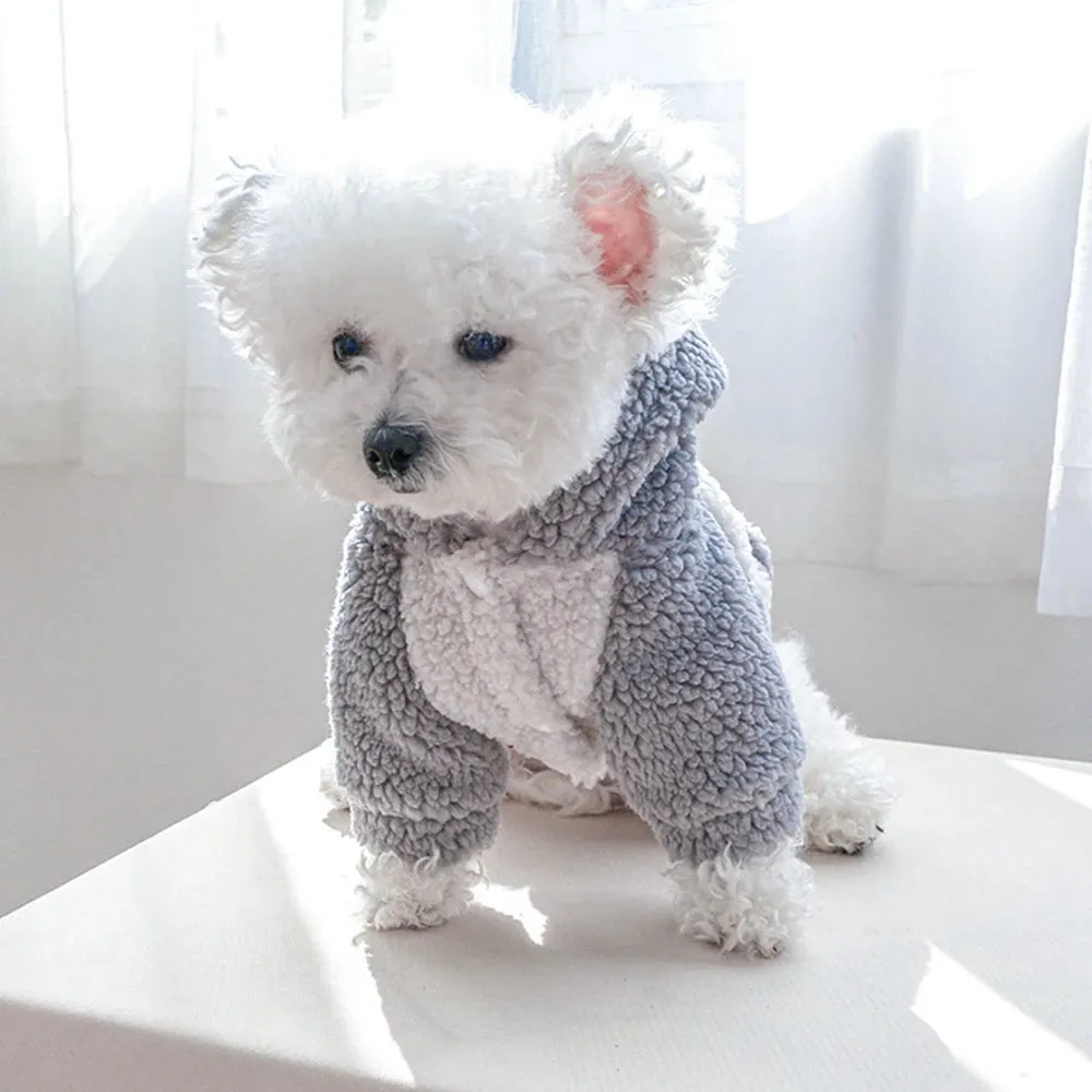 Adorable Elegance: Cute Winter Pet Dog Clothes with Harness Coat - Warm Wool Lamb Outfit for Small Dogs, Perfect for Chihuahuas and Yorkies