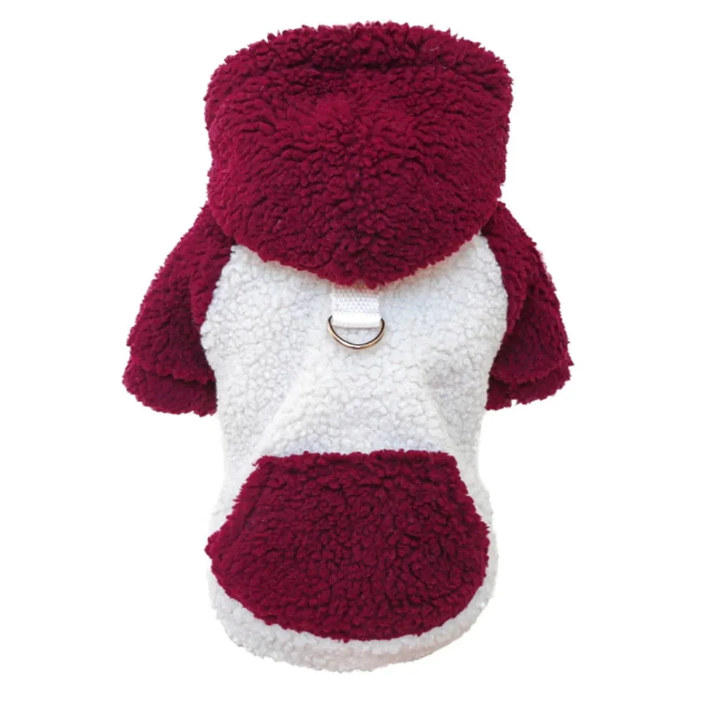 Adorable Elegance: Cute Winter Pet Dog Clothes with Harness Coat - Warm Wool Lamb Outfit for Small Dogs, Perfect for Chihuahuas and Yorkies