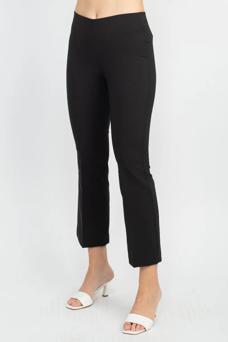 Adrianna Papell Mid Waist Pull On Solid Straight Pants