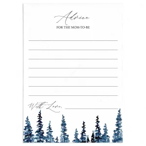 Advice Cards for Baby Shower Winter Forest