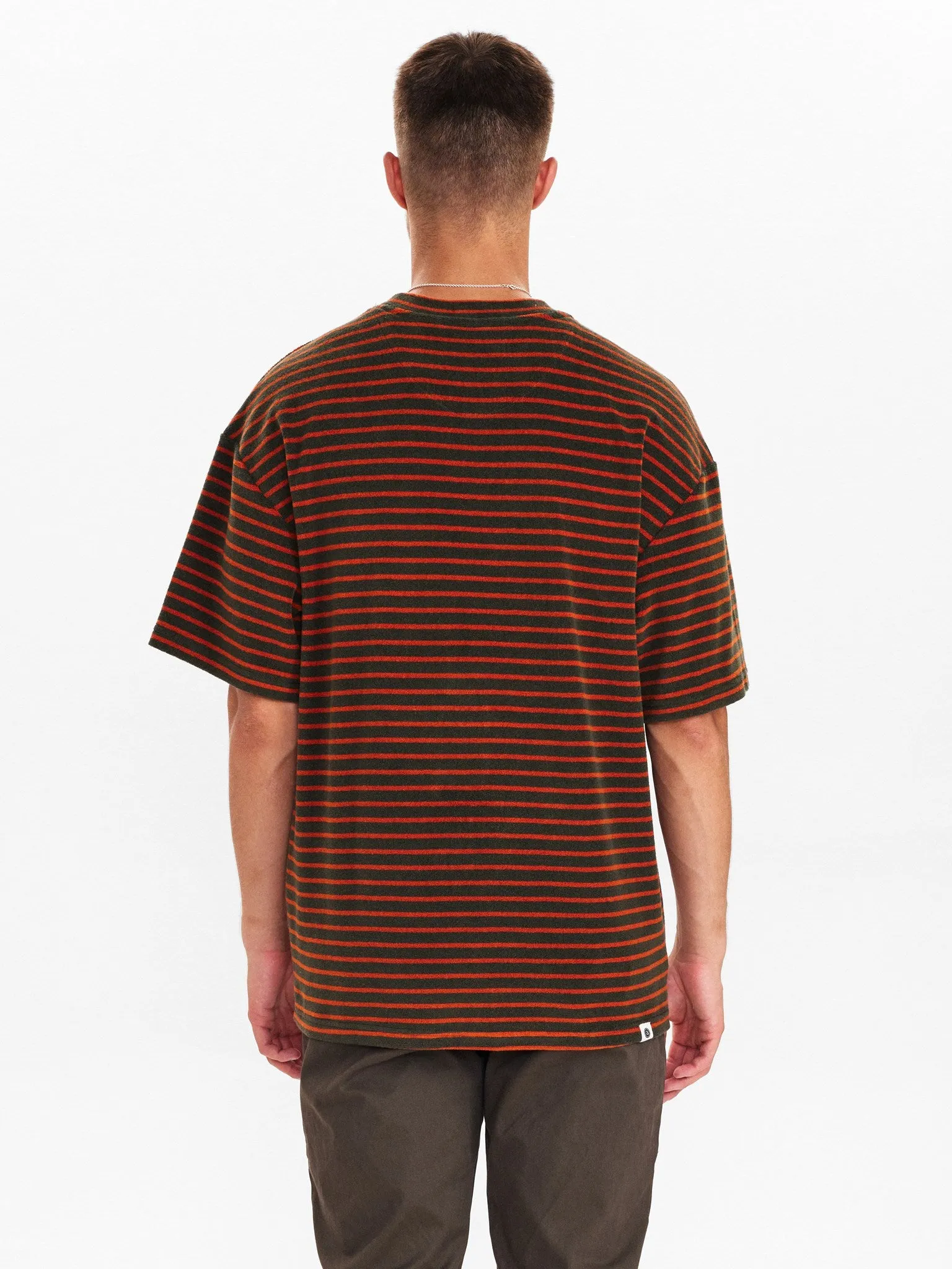 AKHOLGER FROTTE STRIPE TEE - Forest night