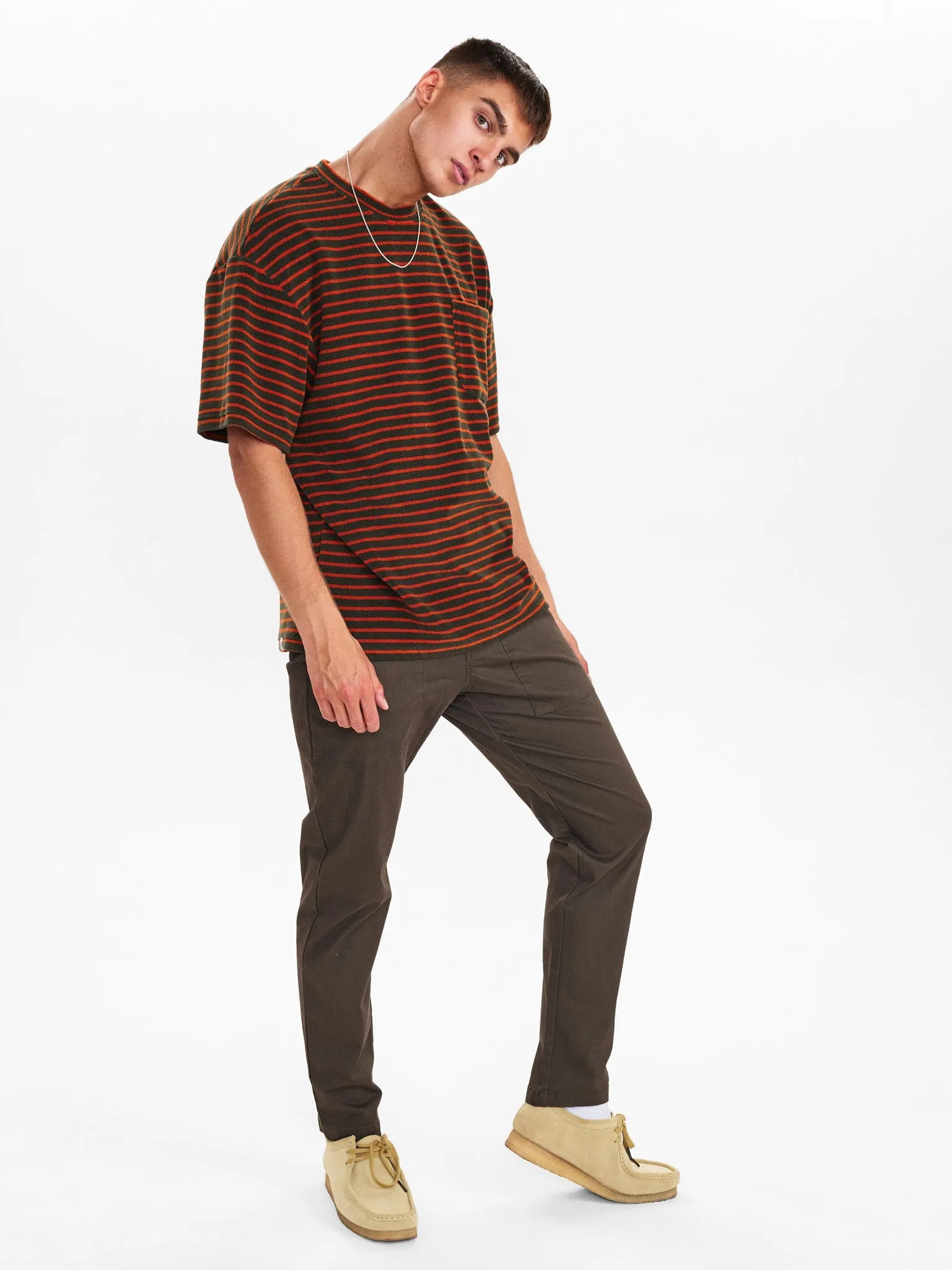 AKHOLGER FROTTE STRIPE TEE - Forest night