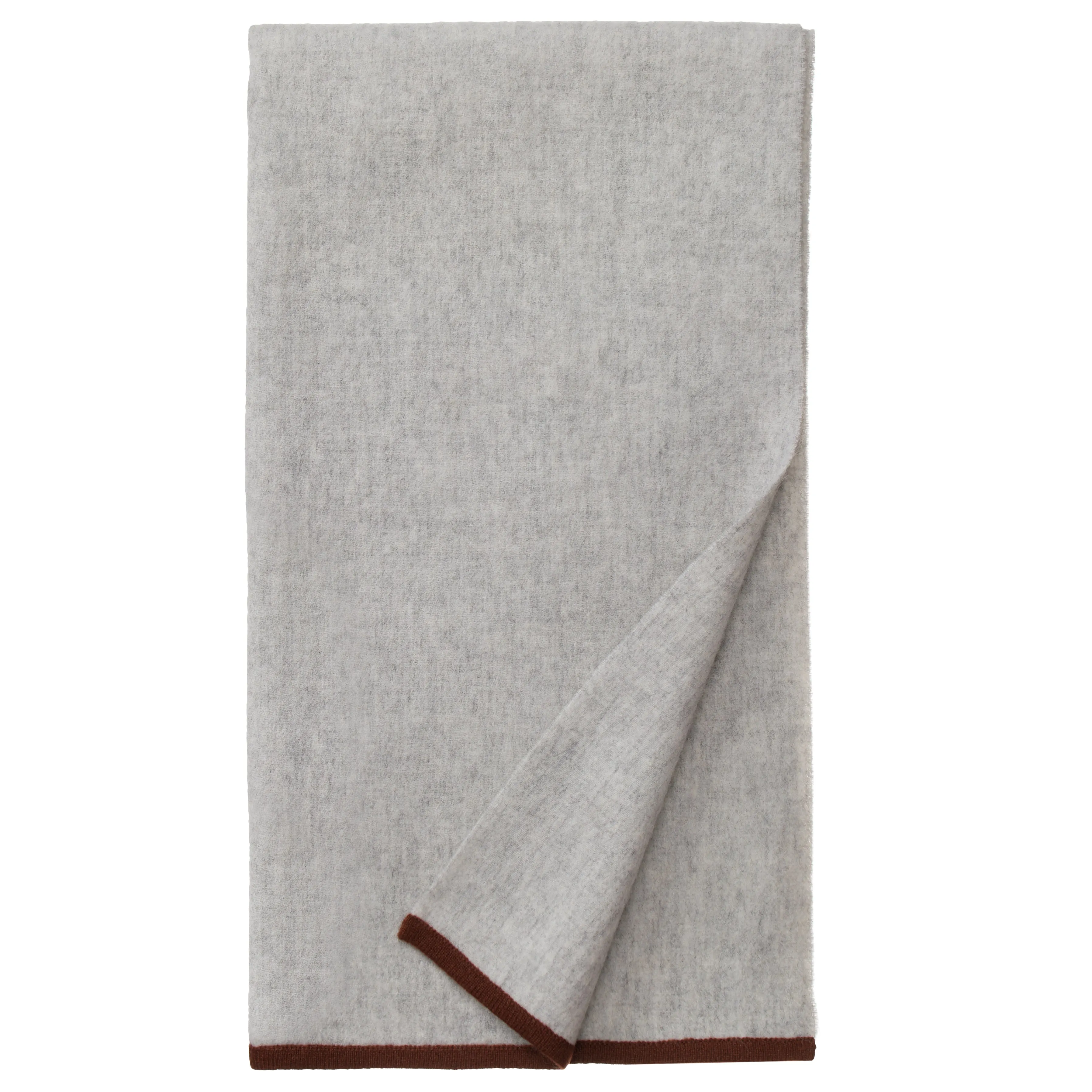 Alxa Cashmere Merino Scarf [Light grey & Maroon]