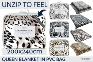 Animal Print Queen Blanket - 200cm x 240cm