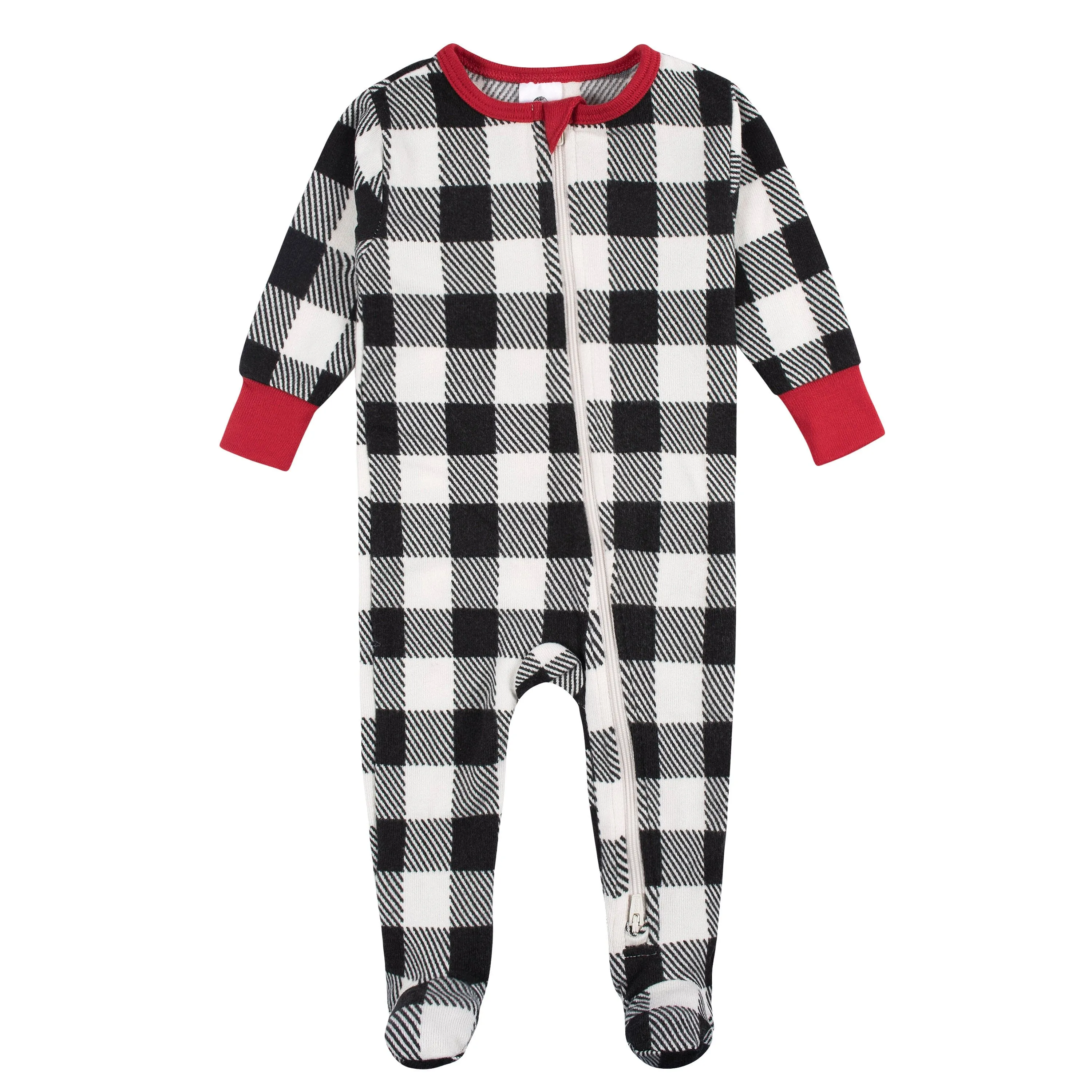 Baby & Toddler Neutral Buffalo Plaid Hacci Snug Fit Footed Pajamas