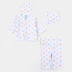 Baby Winter Suit Bear Orange 4PCs | 0-3M