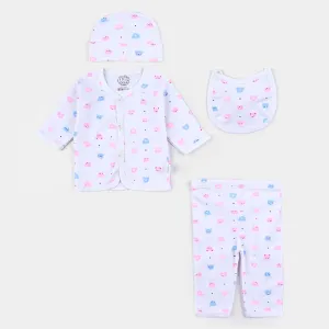 Baby Winter Suit Bear Pink 4PCs | 0-3M