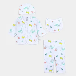 Baby Winter Suit Fish Green 4PCs | 0-3M