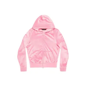 BB PARIS STRASS ZIP-UP HOODIE FITTED IN PINK