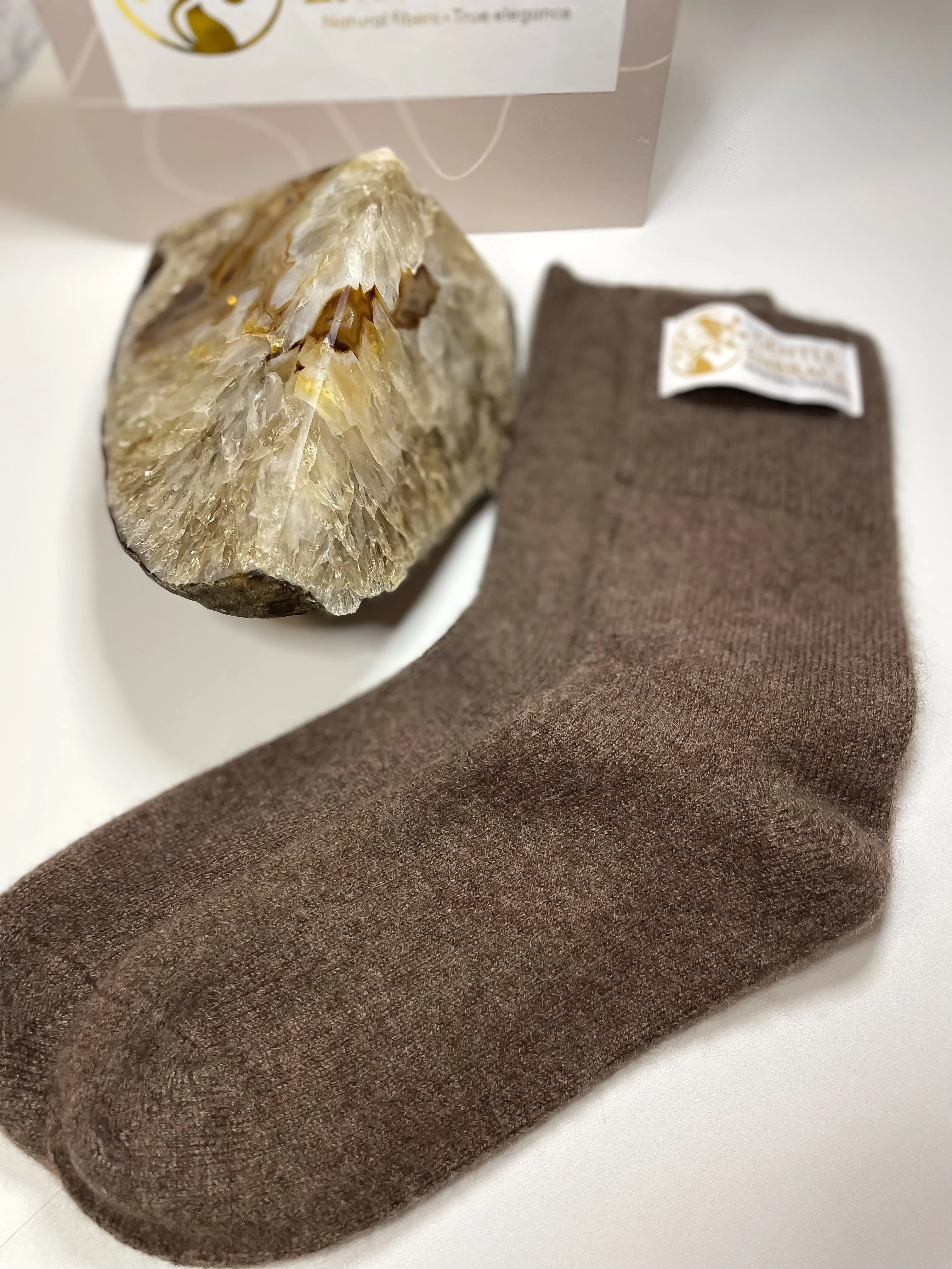 Best Cashmere Socks Women’s – Brown, Black and Charcoal with a Pattern