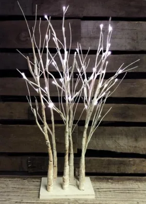 Birch Winter Forest with LED Lights