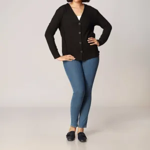 Black Mid Length Cardigan PW2907