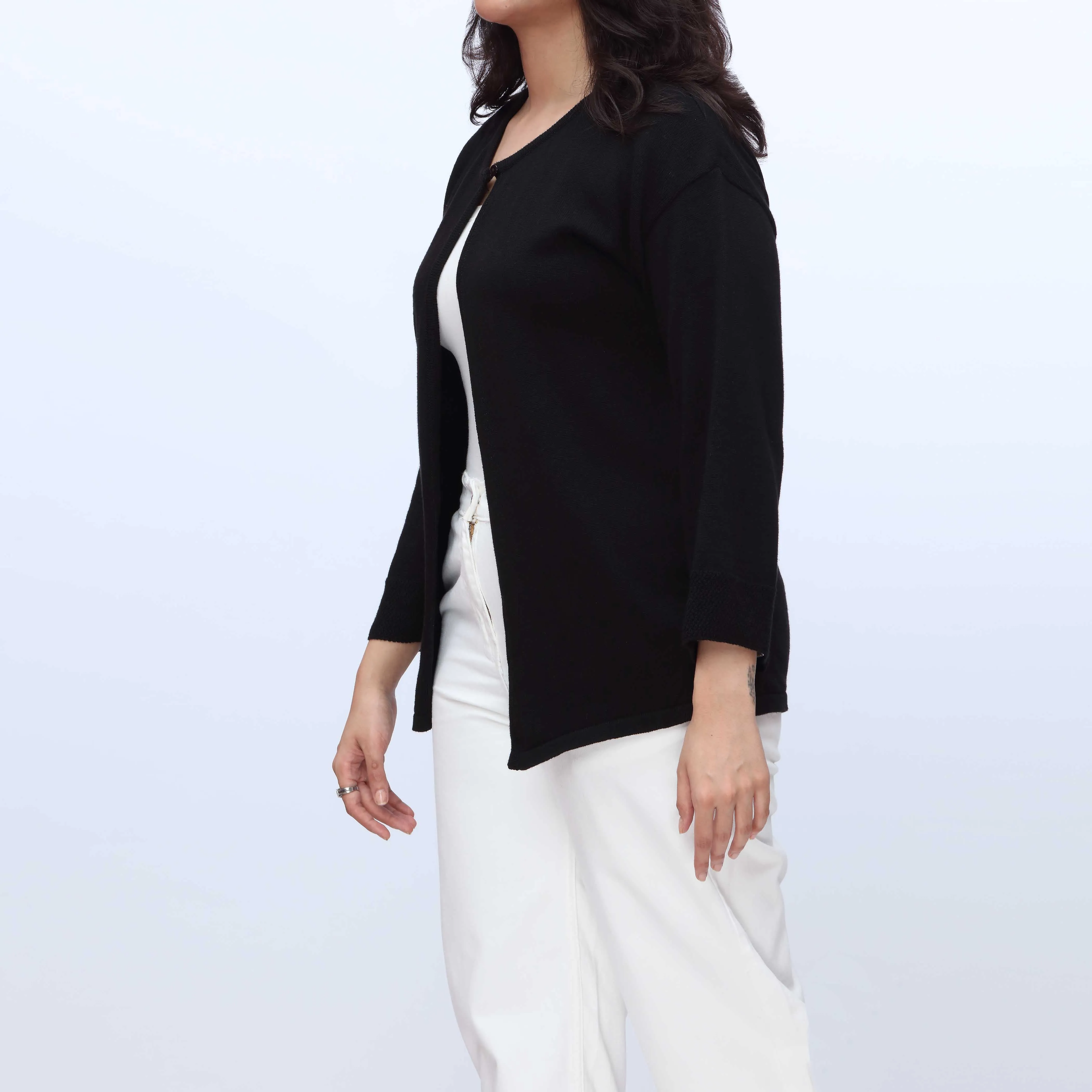 Black Mid Length Cardigan PW3908