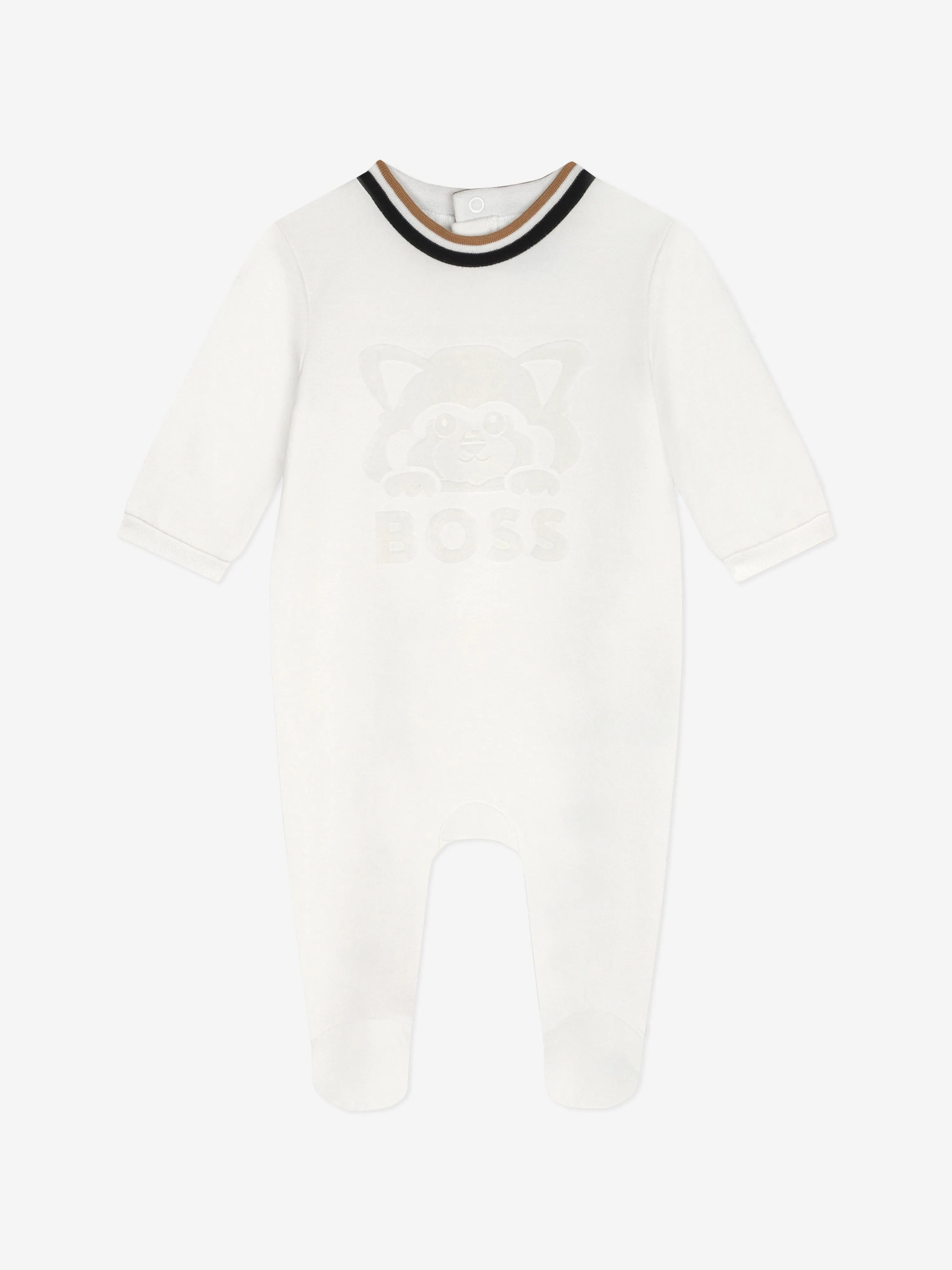 BOSS Baby Cotton Babygrow Gift Set in Ivory