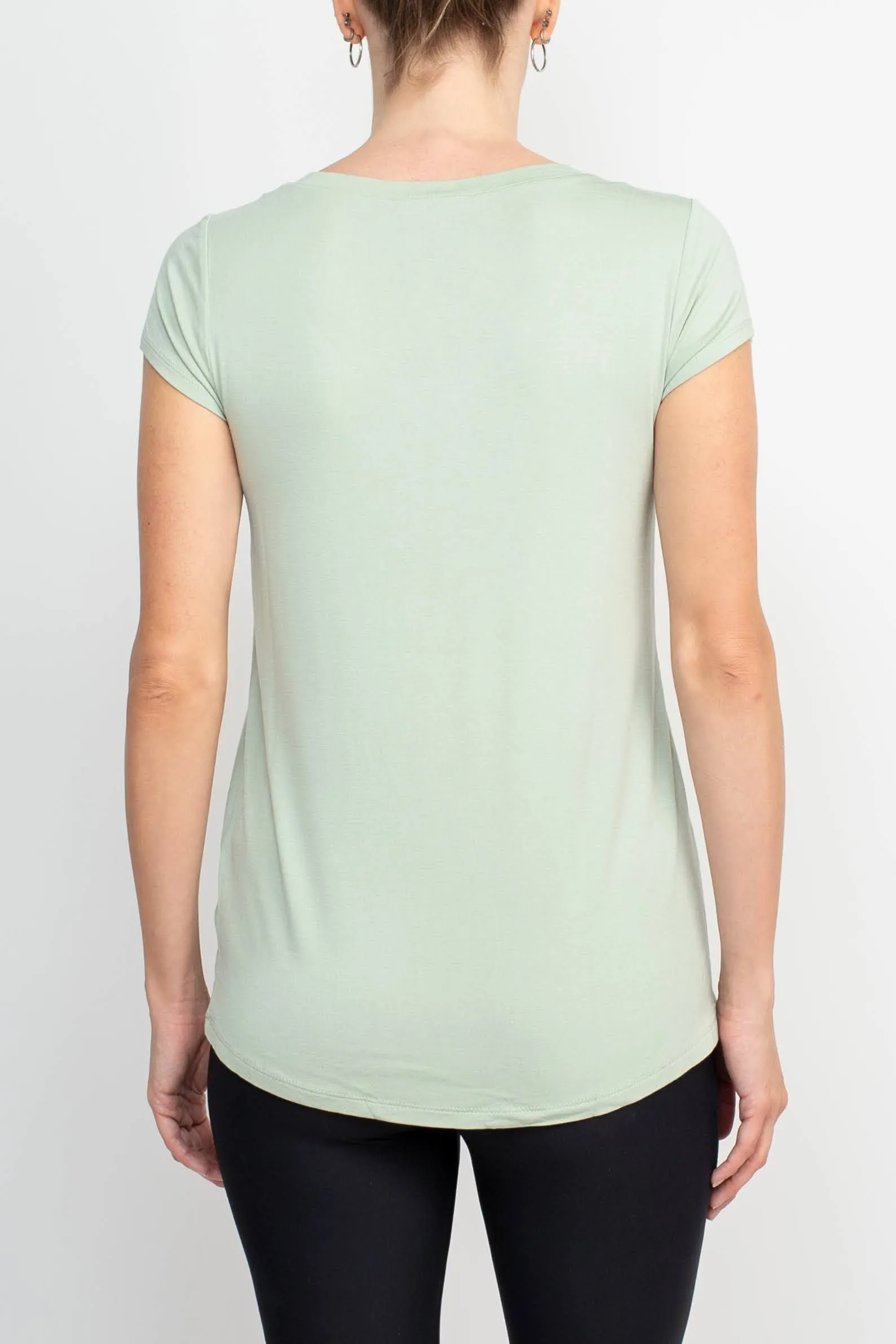 Cable & Guage Scoop Neck Short Sleeve Pocket Solid ITY T-Shirt