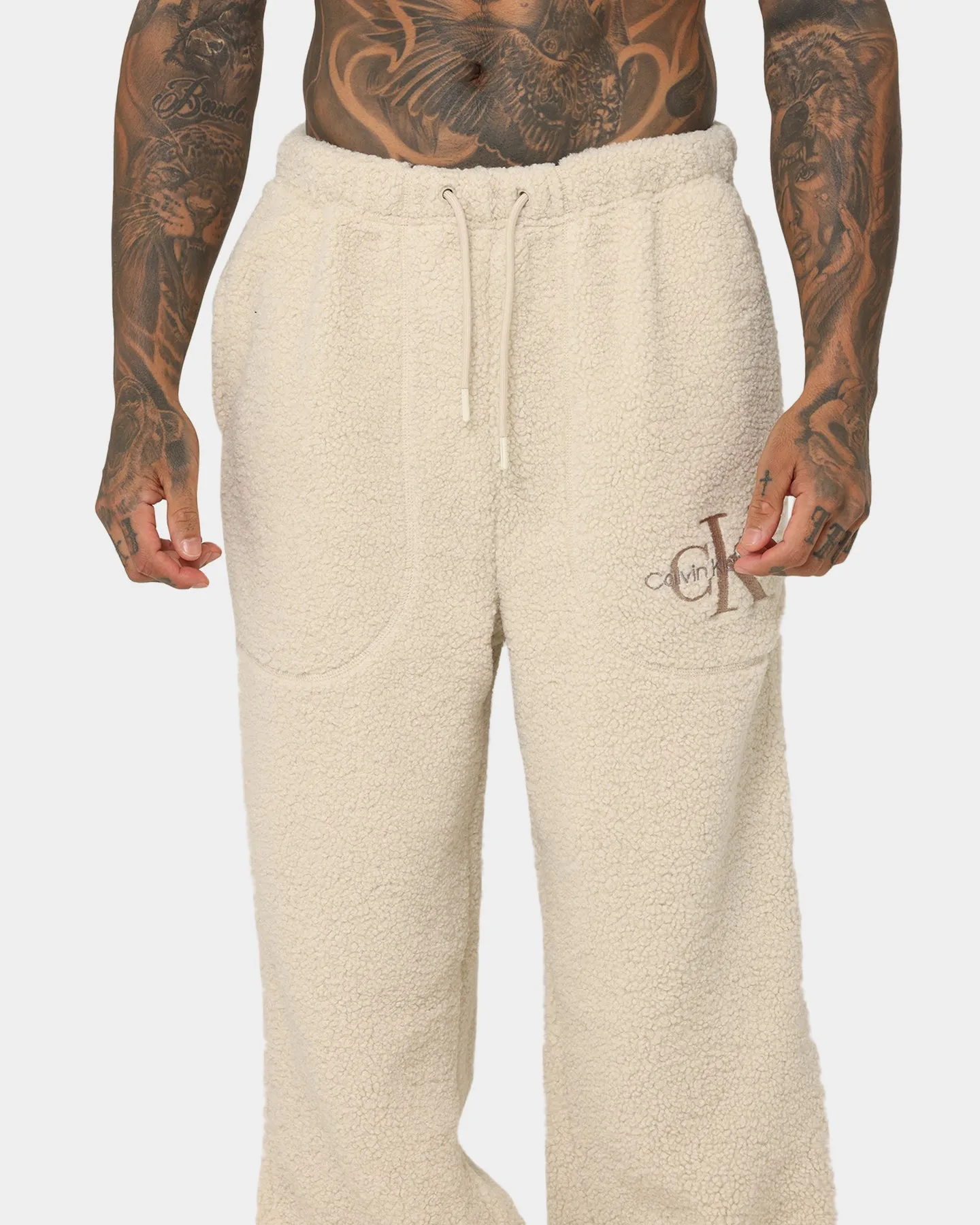 Calvin Klein Monologo Sherpa Trackpants Eggshell