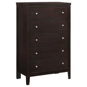 Carlton Cappuccino Five Drawer Chest