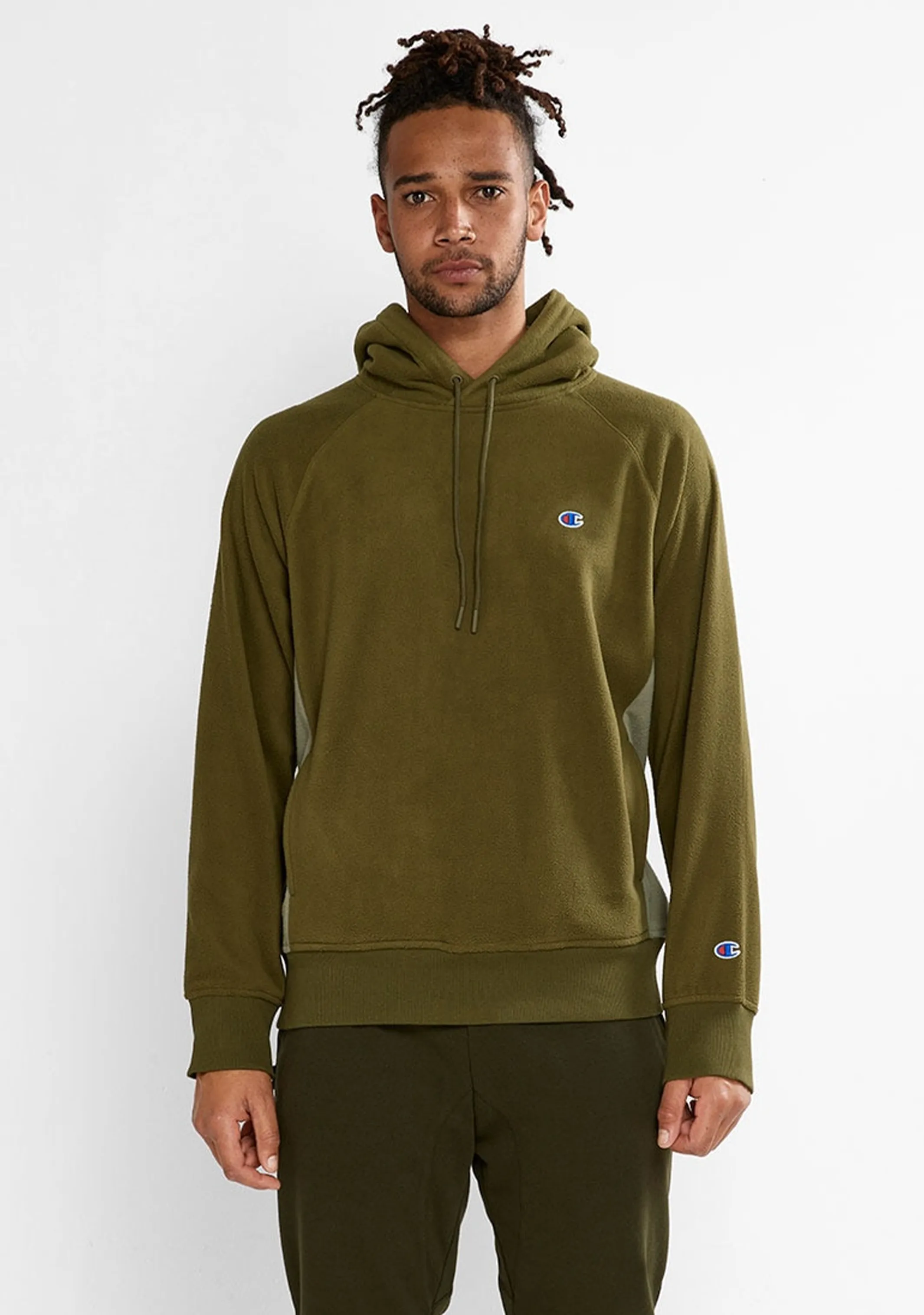 Champion Mens Rochester Polar Hoodie Khaki <br> AW8KN E8B