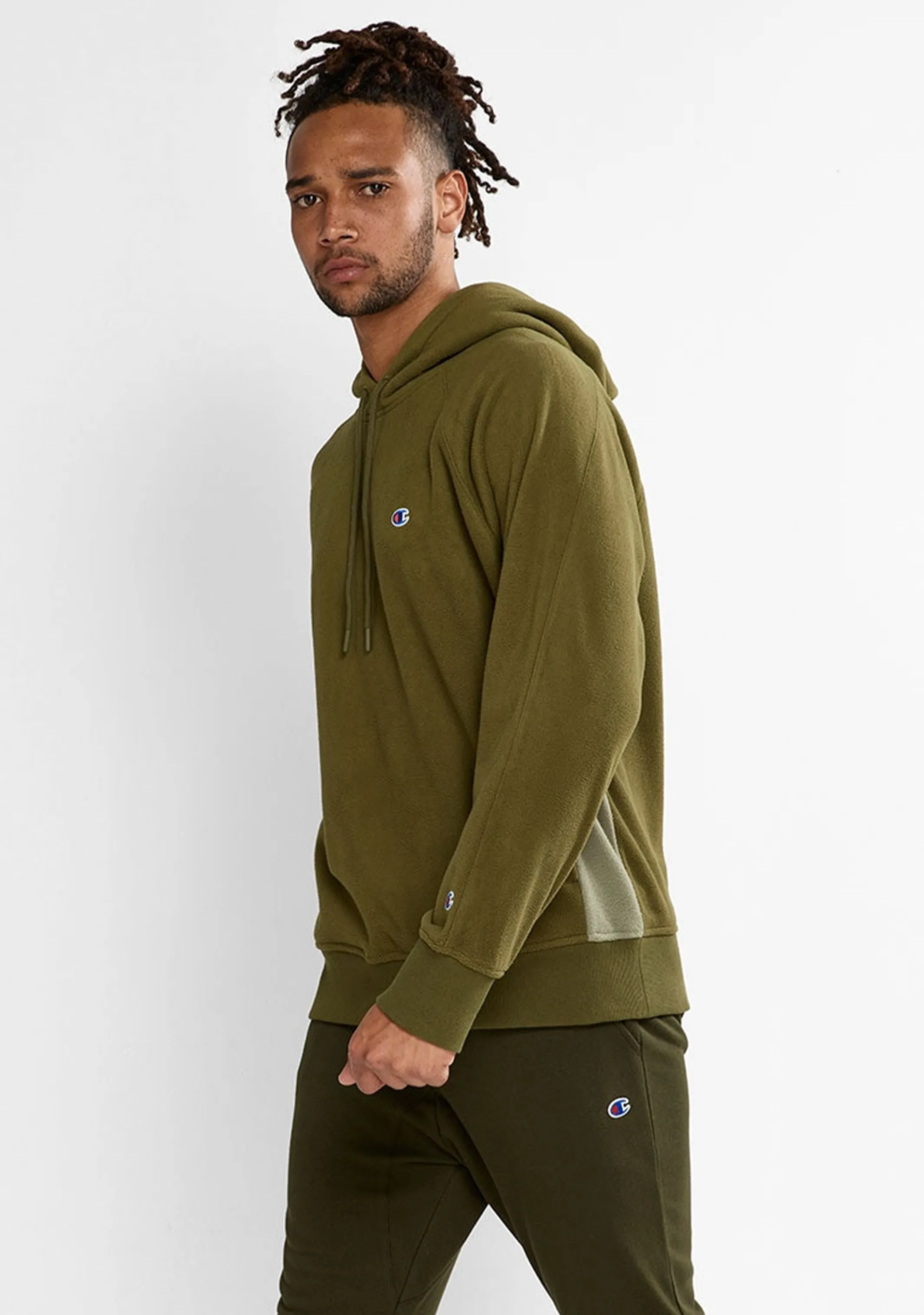 Champion Mens Rochester Polar Hoodie Khaki <br> AW8KN E8B