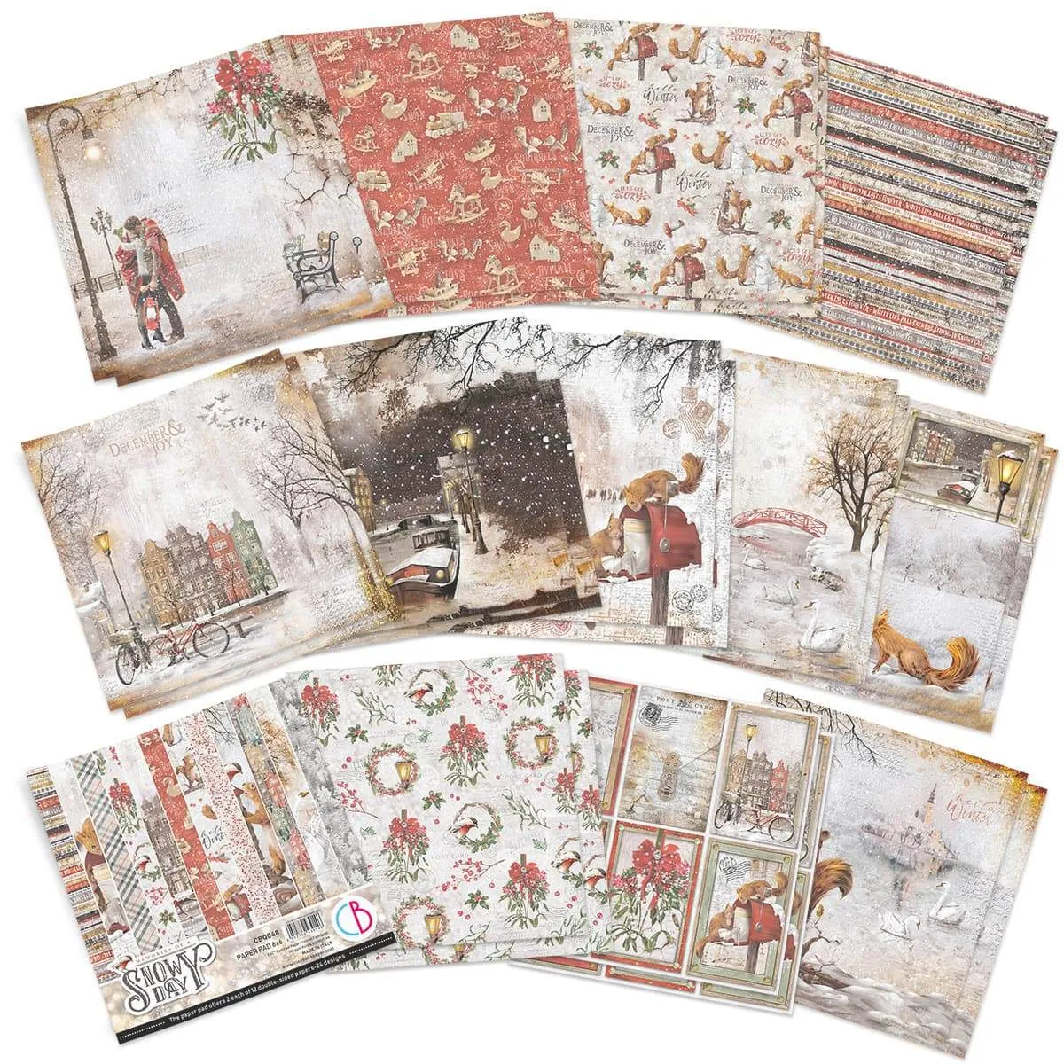 Ciao Bella Memories of a Snowy Day Paper Pad 6"x6" 24/Pkg