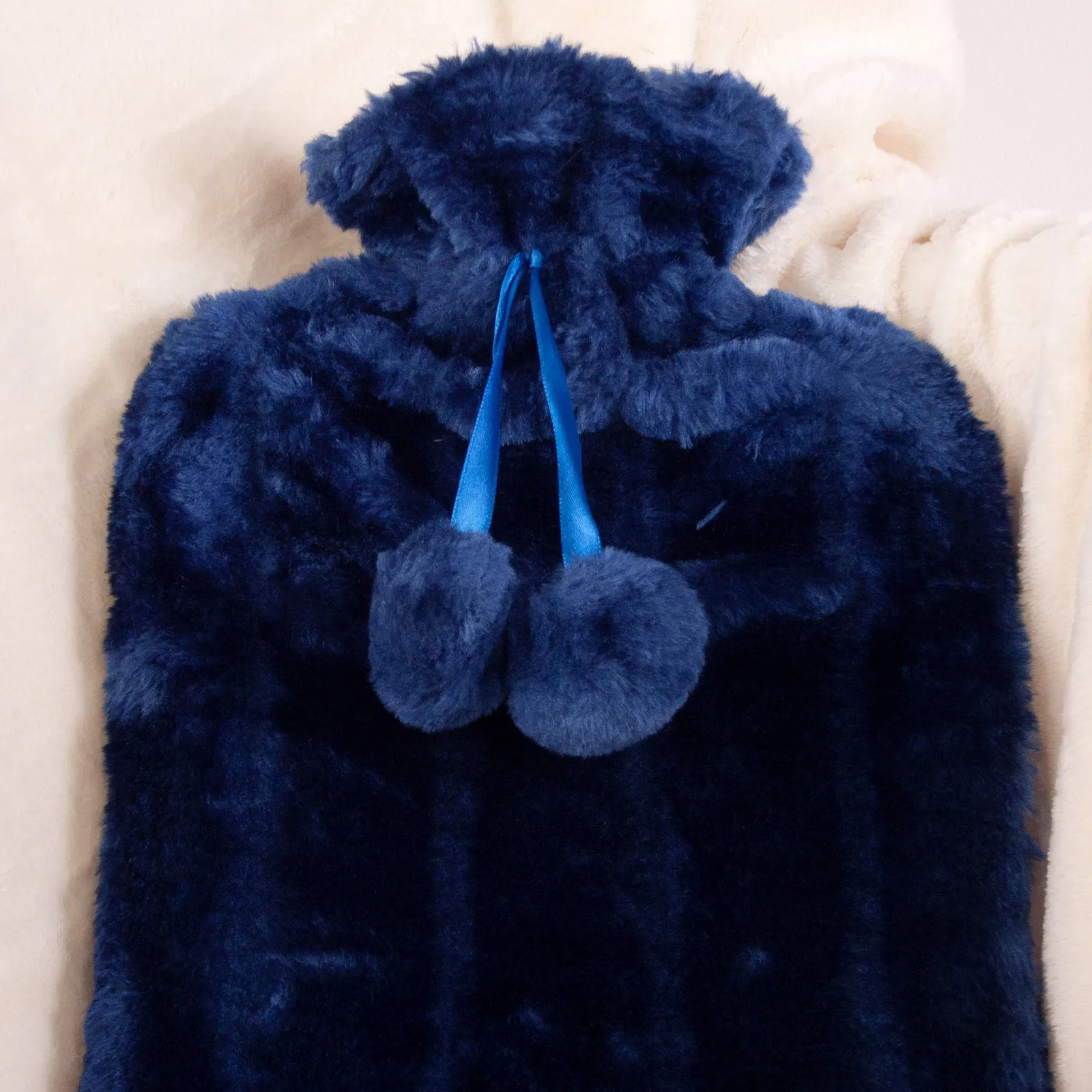 Cozy And Warm Large 2L Plush Hot Water Bottle Navy