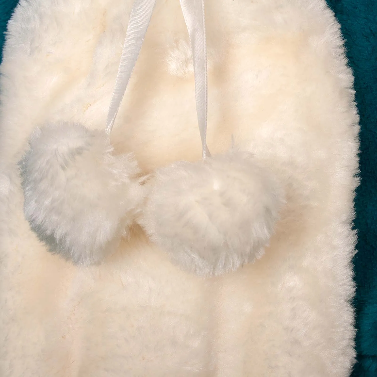 Cozy And Warm Long Plush Hot Water Bottle Cream