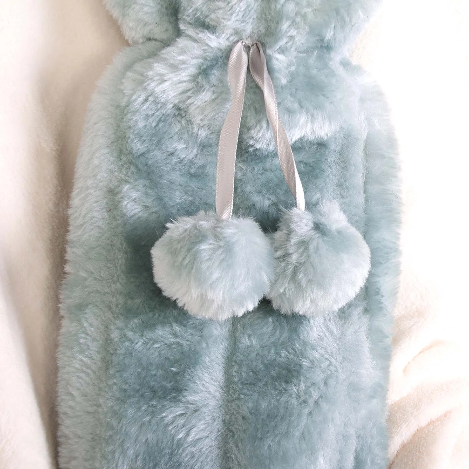 Cozy And Warm Long Plush Hot Water Bottle Duck Egg Blue