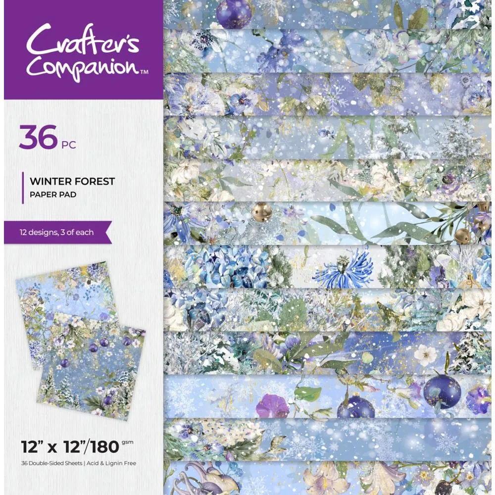 Crafter's Companion Paper Pad 12"X12" Winter Forest^