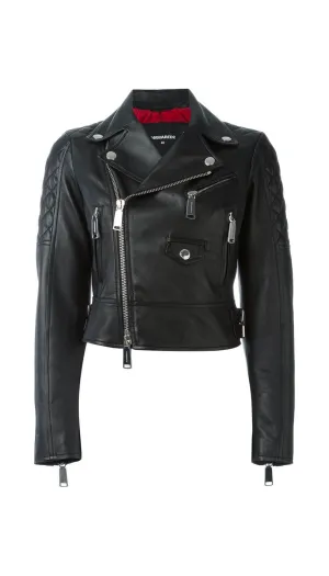 Cropped biker jacket