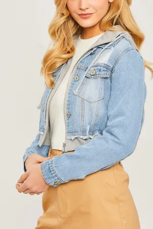 Cropped Layered Denim Jacket