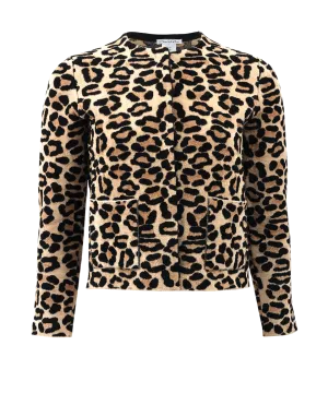 Cropped Leopard Knit Jacket