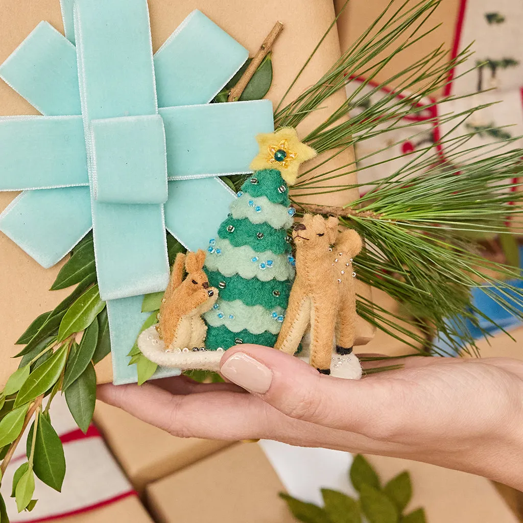 Deer & Squirrel Decorating Tree Ornament