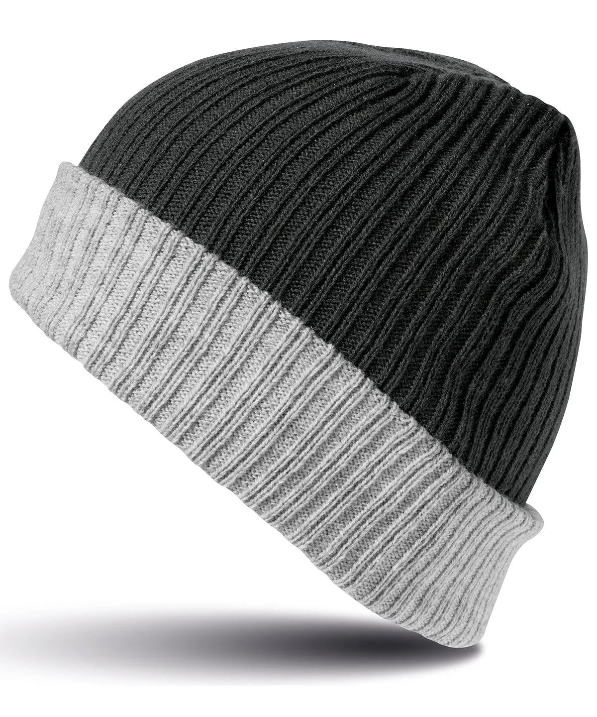 Double-layer knitted hat | Black/Grey