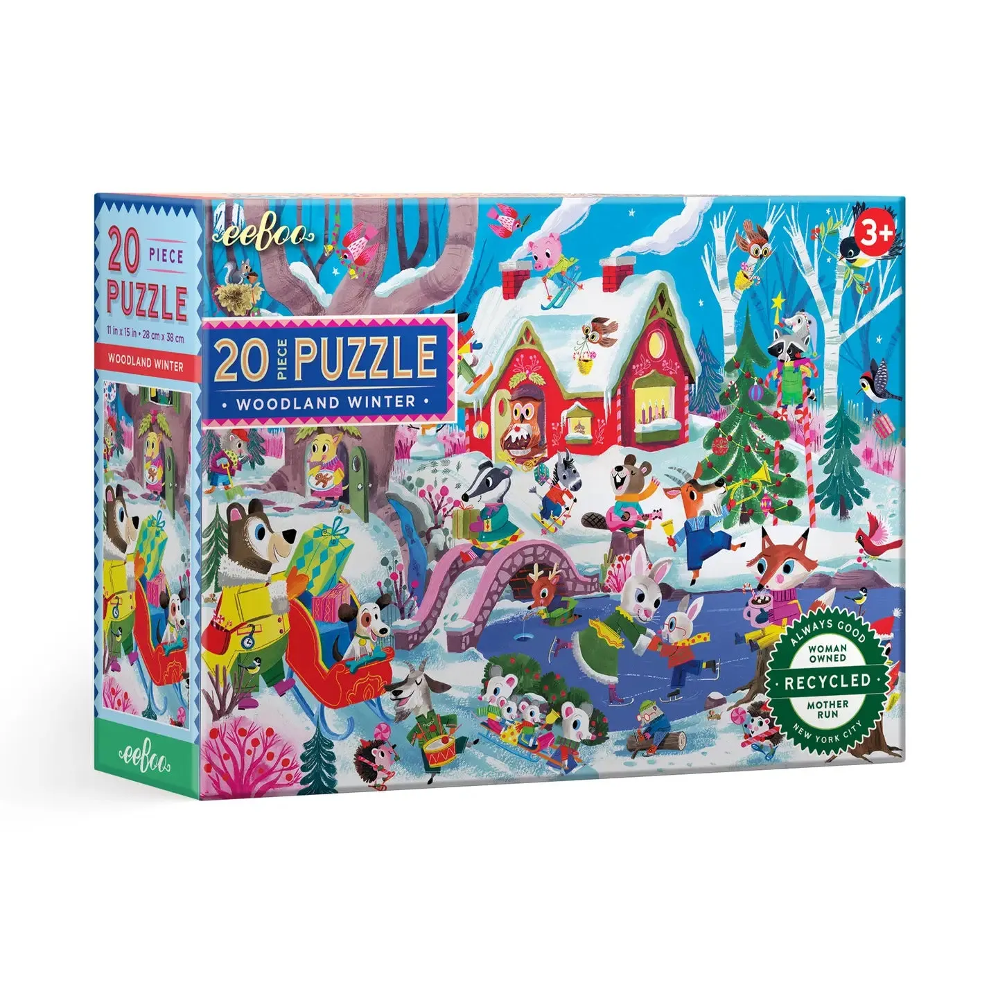 eeBoo 20 Piece Puzzle Woodland Winter