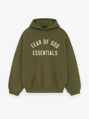 ESSENTIALS - Fleece Hoodie Military