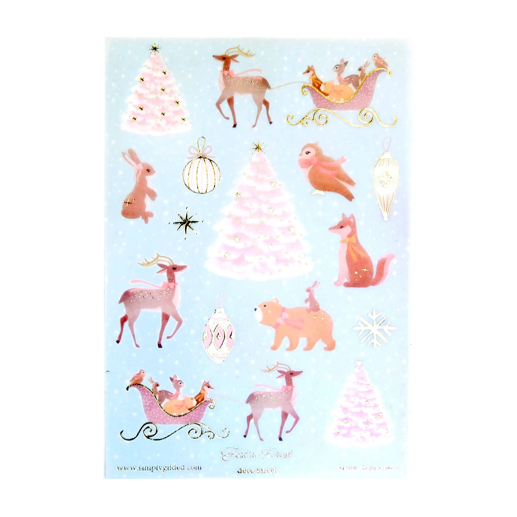 Festive Forest (Deco Sheet   light gold foil) (you pick)