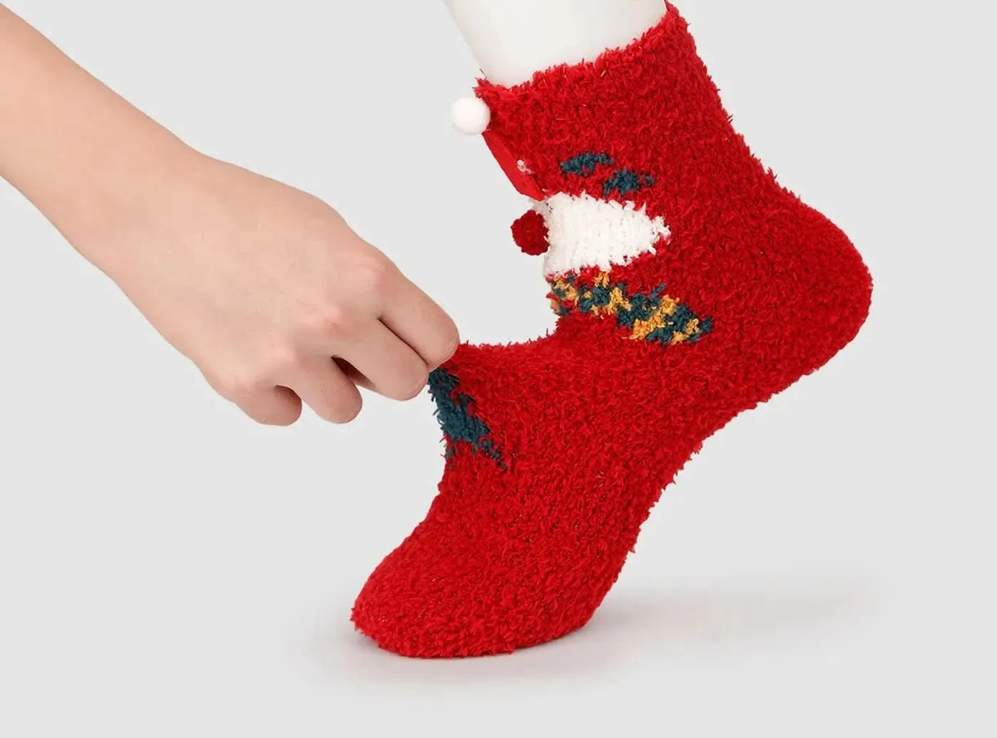 FitVille Women's Fuzzy Christmas Socks V2-3-Pack